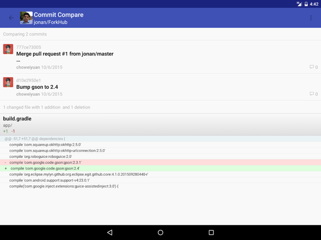 ForkHub GitHub App for Android